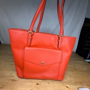Michael Kors Purse tote bag Coral Red Leather Tote Bag Shoulder Purse